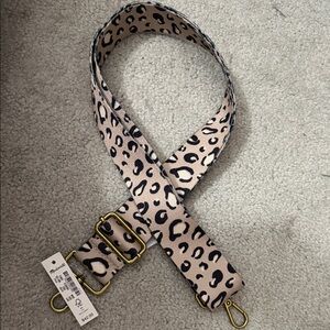 Madewell Animal Print Adjustable Handbag Strap with Gold Hardware